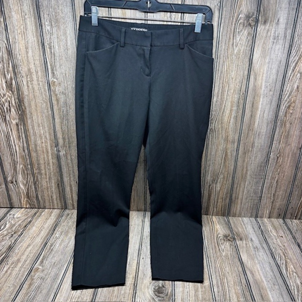EXPRESS Editor Pants Black Flat Front Stretch Slim Leg Womens Size 0